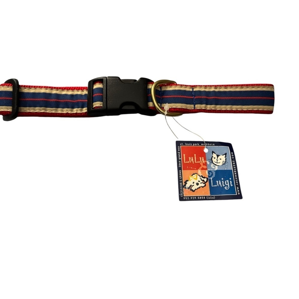 NWT LuLu and Luigi Striped Pet Collar SIZE Large 17-23”